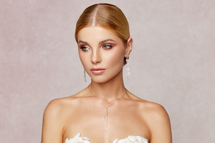 Długie kolczyki ślubne